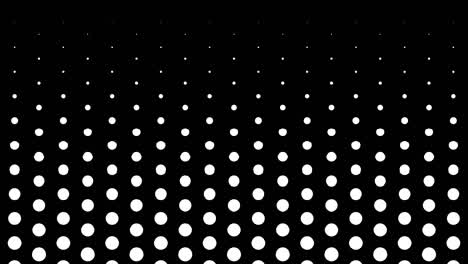 dynamic black and white composition with dots scaling. retro and vintage pattern animation