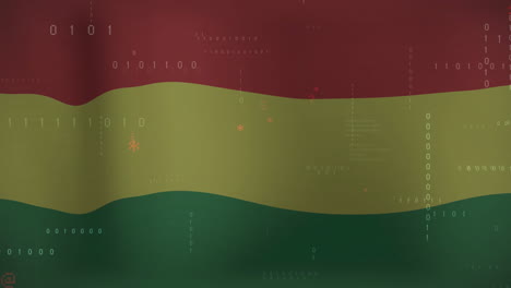 animation of flag of bolivia over processing data