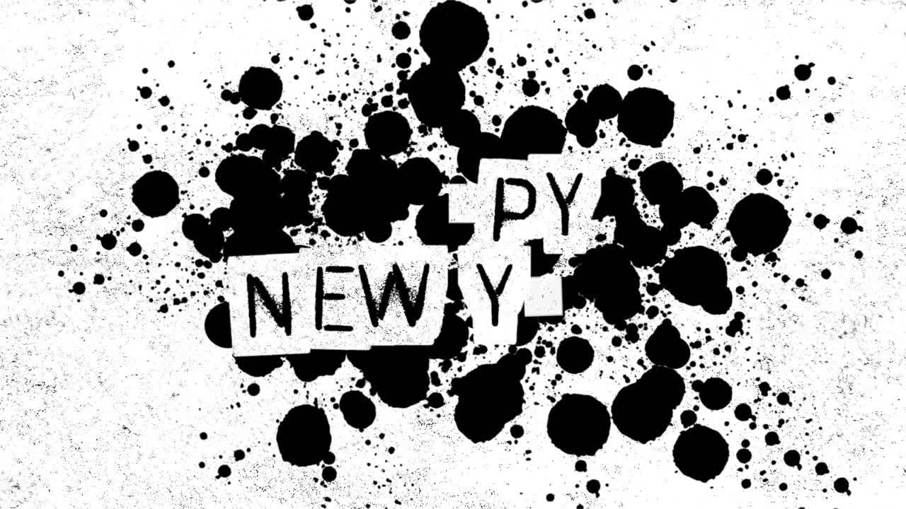 블랙 아트 스플래시와 힙스터 질감에 새해 복 많이 받으세요