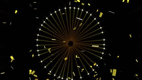 animation of fireworks and confetti on black background