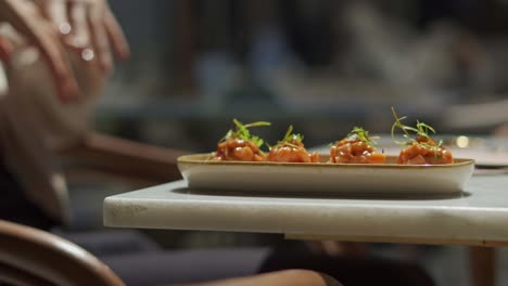 delicious food in fancy restaurant close up shot