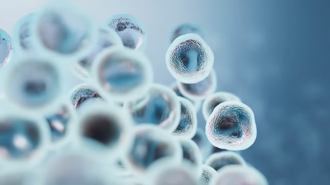 Microscopic view of biological cells