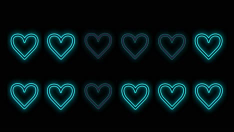 blue hearts pattern with neon