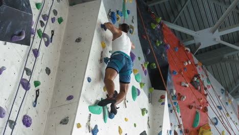 person in a climbing wall centre