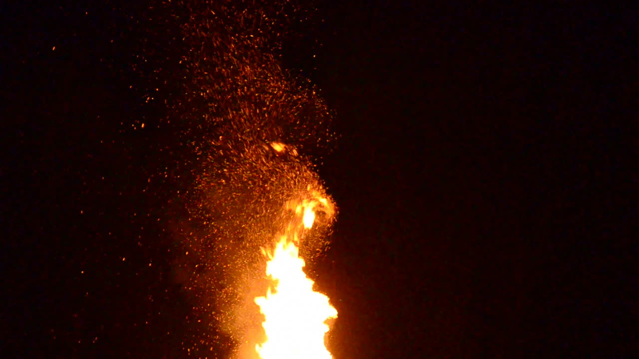 Huge fire. Fire for Ivan Kupala's holiday, July, summer, Ukraine