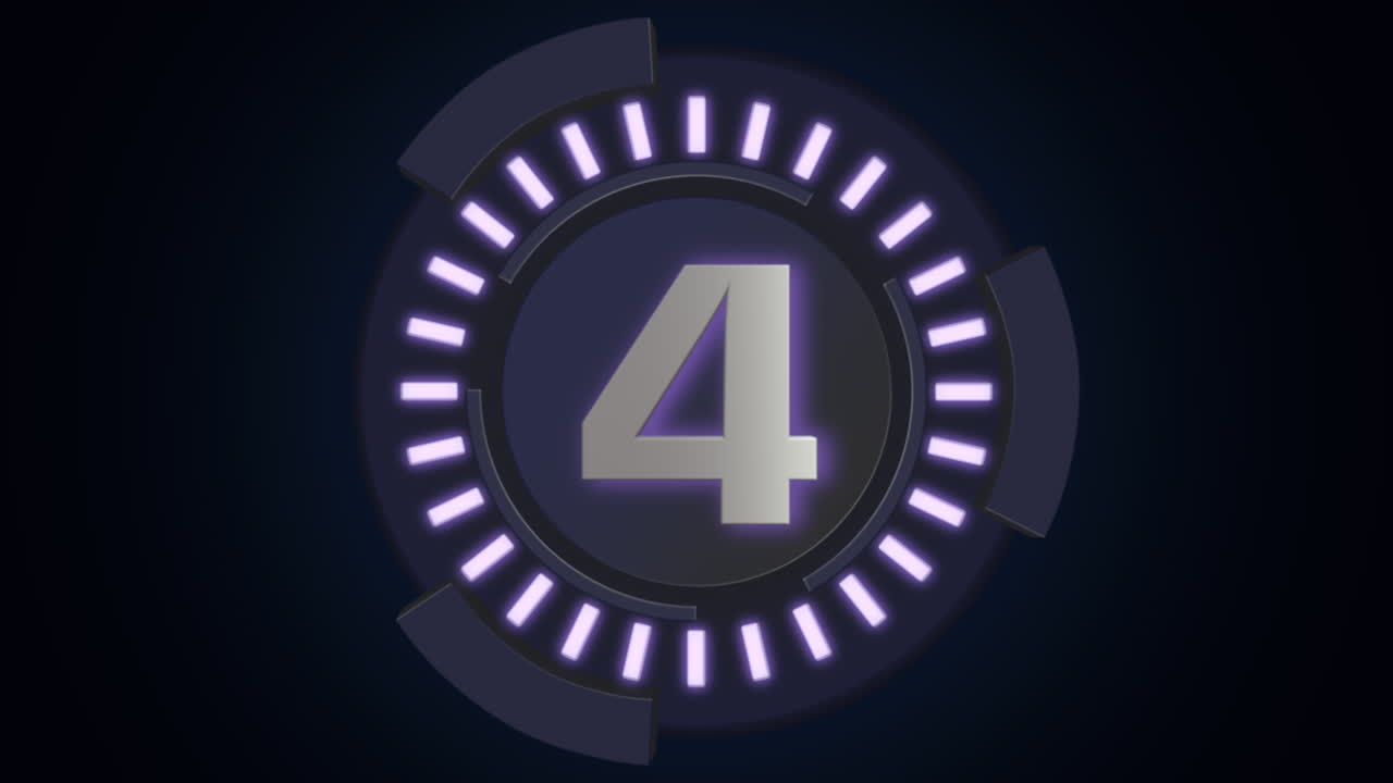 Motion purple digital film countdown abstract background in modern style