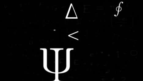 animación de símbolos matemáticos sobre un fondo negro
