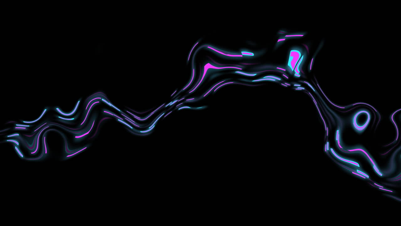 검은색 배경에서 움직이는 데이터 전송의 반 ⁇ 이는 빛의 흔적의 애니메이션