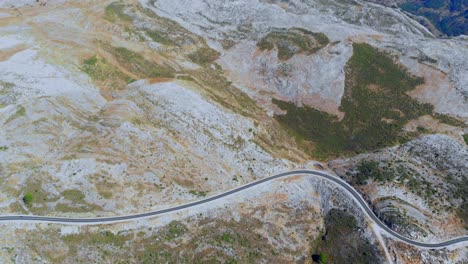 Drone-shot-of-the-hills-and-terrain-in-Andalusia,-Spain