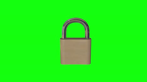 8 animations master lock padlock green screen