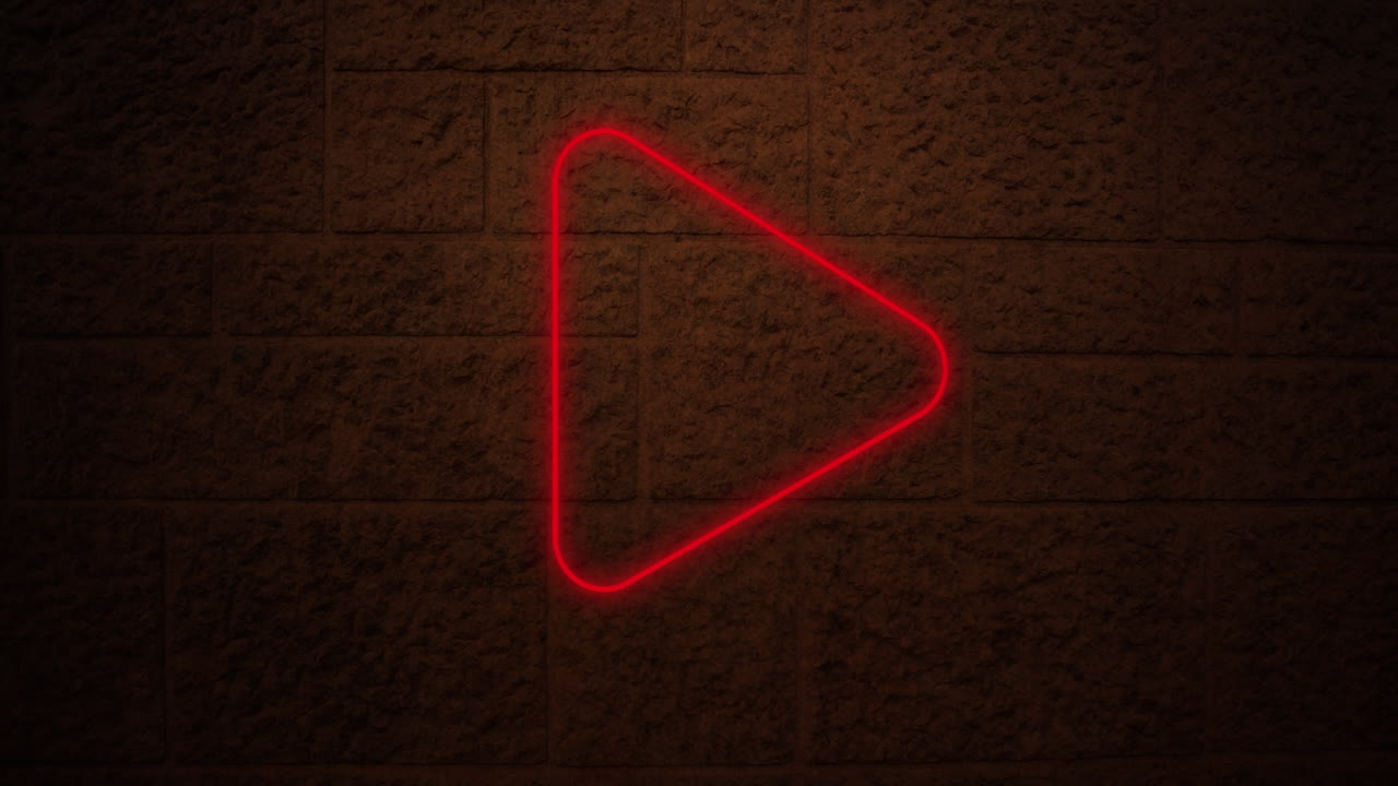 signo de neón con flecha en la pared de ladrillo 4k