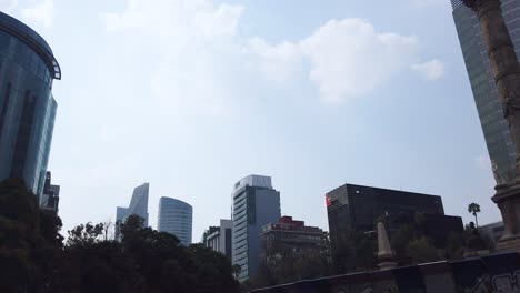 mexico city skyscrapers and monument