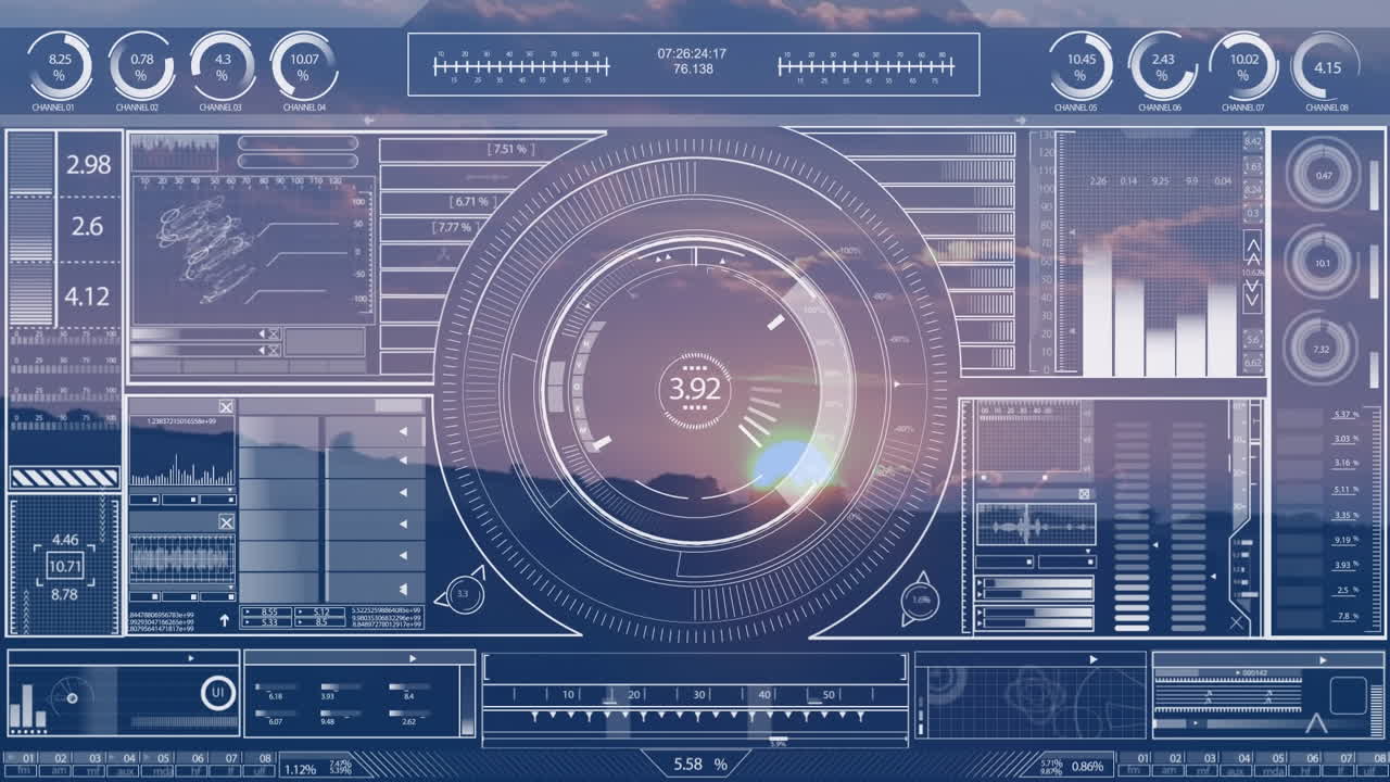 풍경에 대한 데이터 처리의 애니메이션