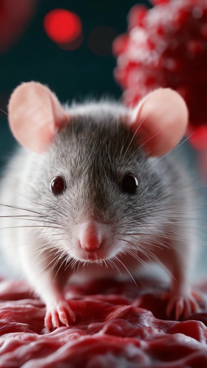 Un topo curioso indaga il suo ambiente surreale, mettendo in mostra le sue intricate caratteristiche contro le ricche texture dell'ambiente circostante in un'ambientazione vivida.