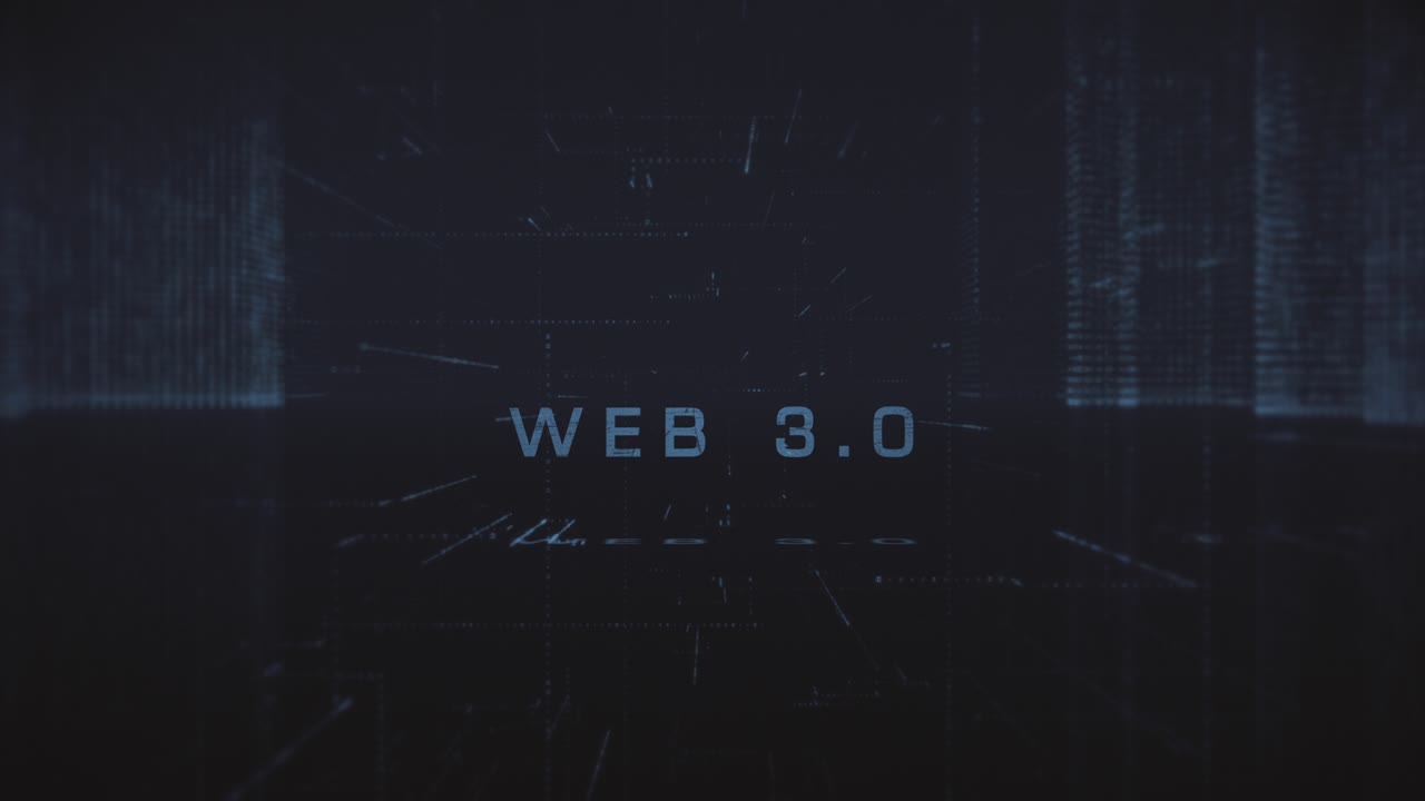 abstracto web digital 3.0 ciber ciudad fondo stock video usa, tecnología, elementos en bucle diseño de la ciudad partícula, abstracto, fondos web 3.0