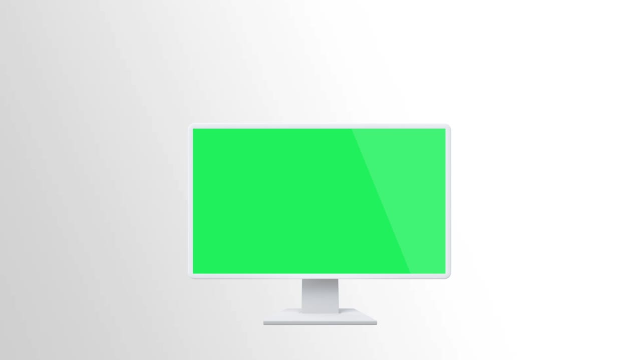 pantalla de computadora realista con texto texto simple y pantalla verde.