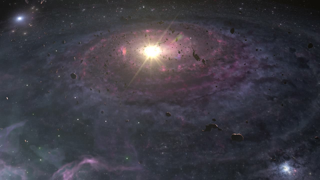 инопланетный космический корабль в космической туманности