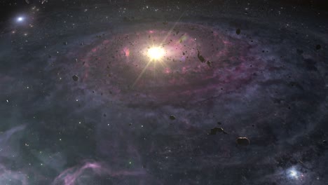 nave espacial alienígena en una nebulosa cósmica