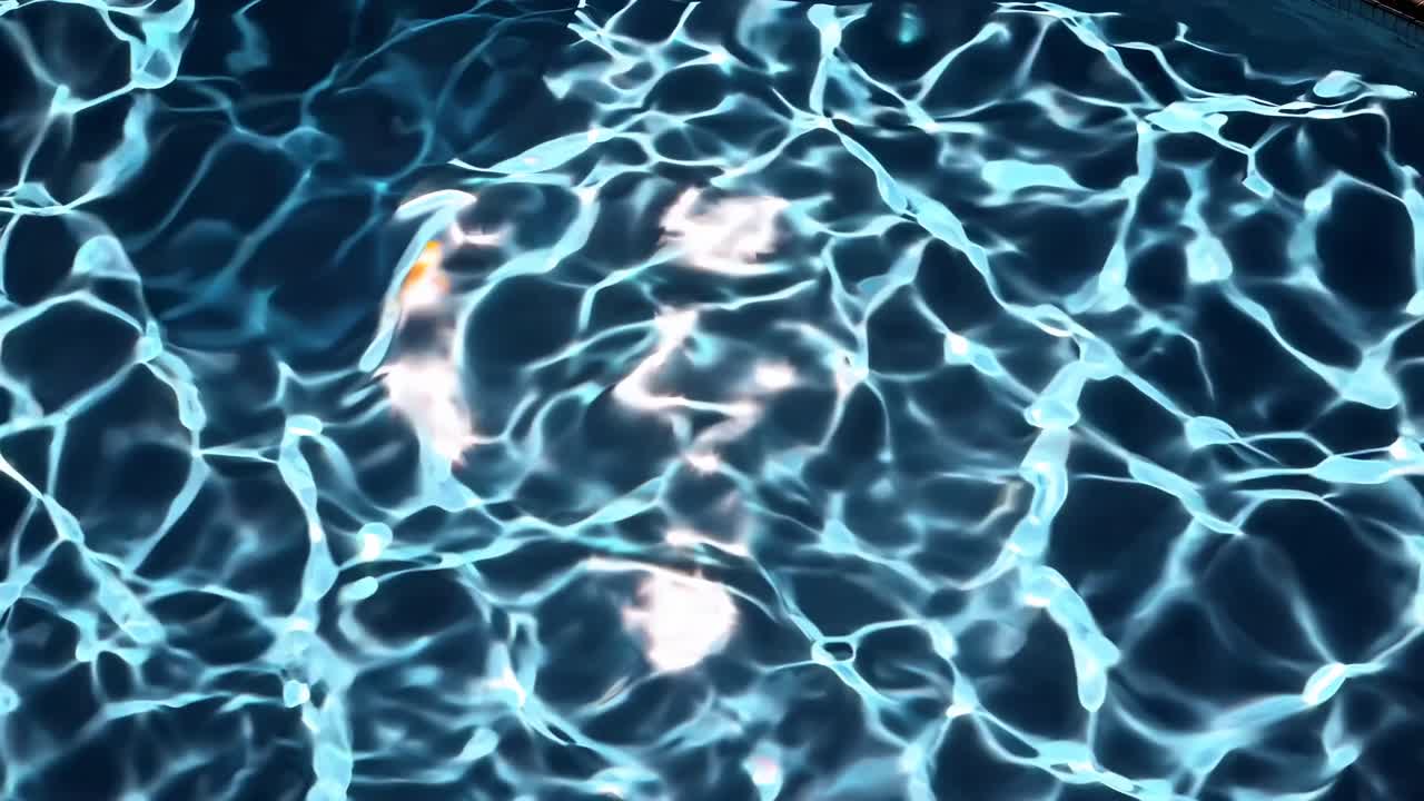 Top-down video of sunlight reflecting on rippling water, creating a mesmerizing pattern
