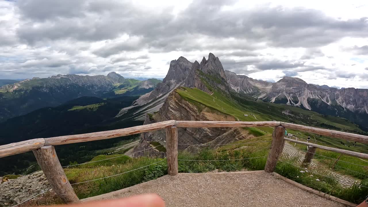 Seceda mountain illuminating under the summer sun in the italian dolomites