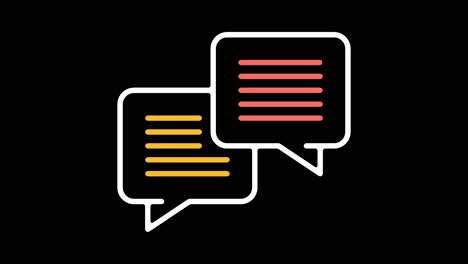 animatie van het icoon van het discussiebord met alpha