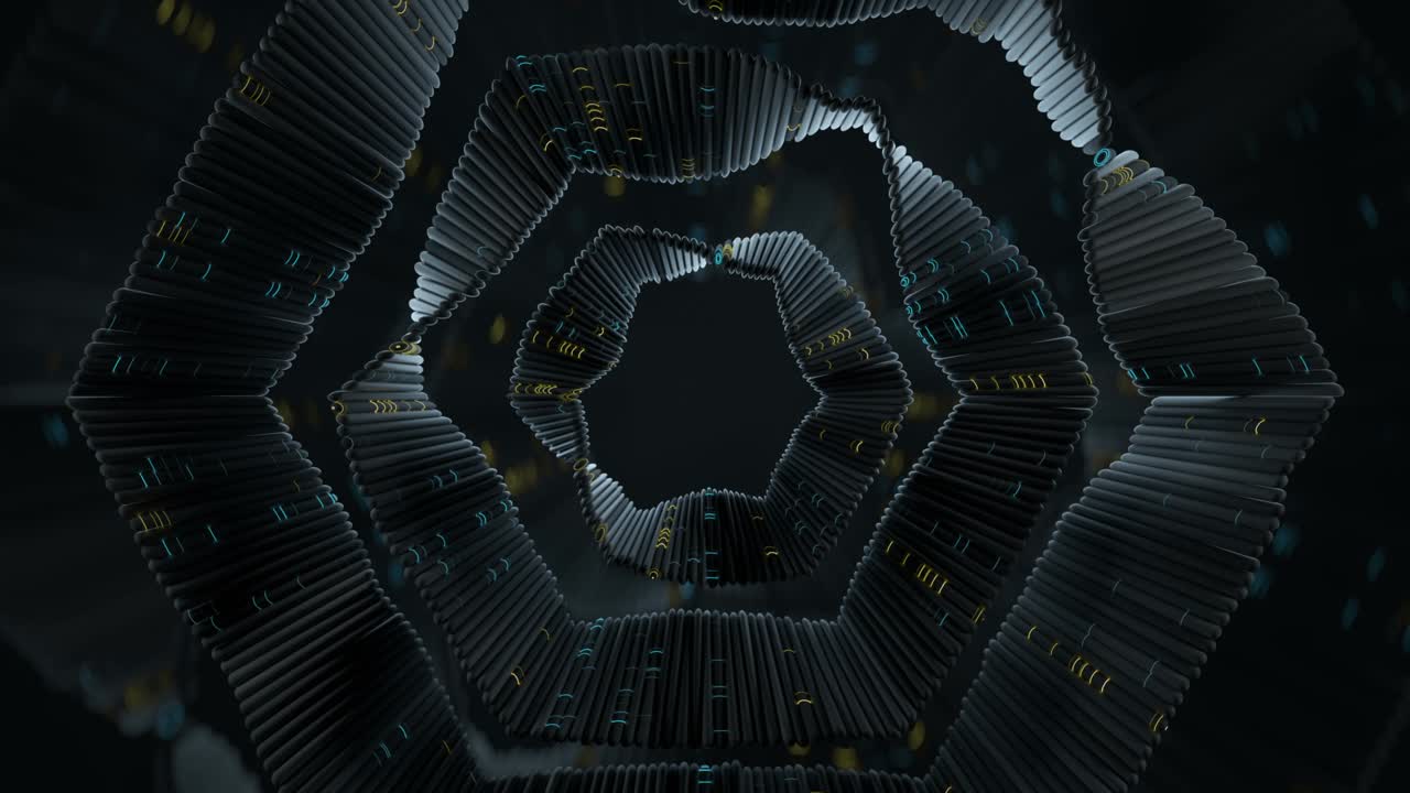 Big data or AI technology visualization 3D render seamless loop animation