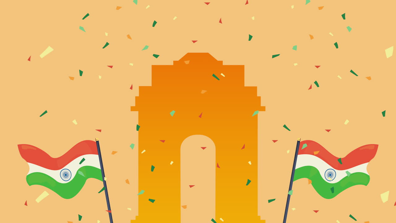 모스크와 발과 함께 인도 독립기념일 축제