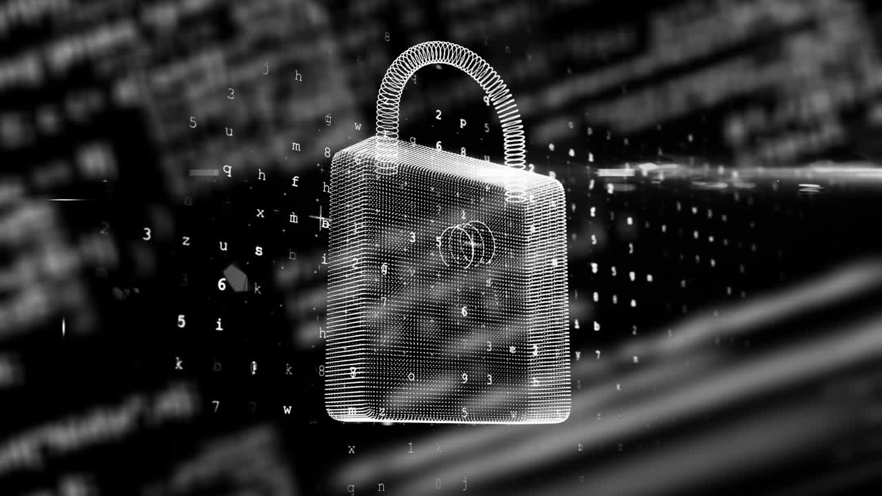 검은색 배경에 데이터 처리를 가진 숫자  ⁇ 락의 애니메이션