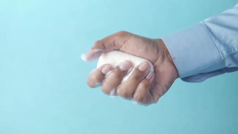 washing hands with soap