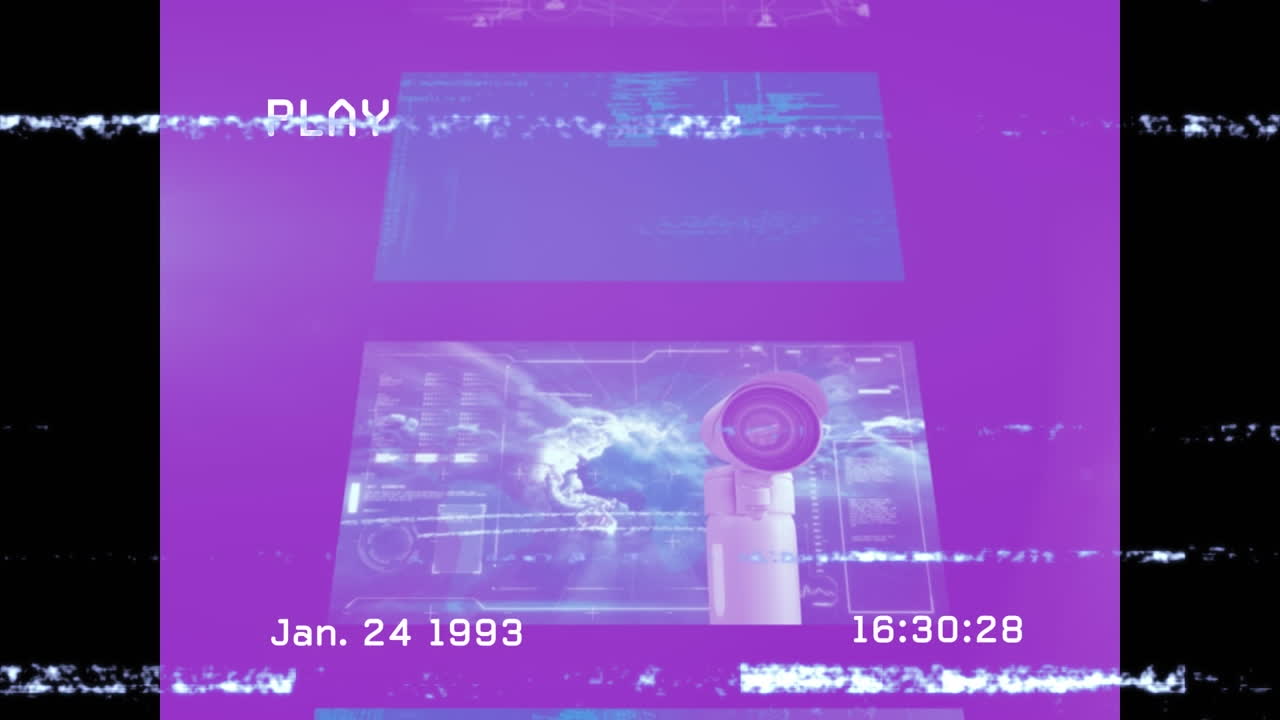 디지털 화면을 통한 간섭의 애니메이션