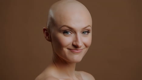 portrait of a beautiful bald woman