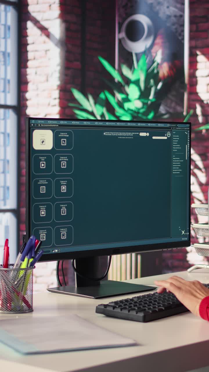 Vertical Video Photographer using AI program turning text prompt into photos