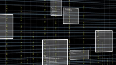 animación del procesamiento de datos digitales a través de codificación binaria