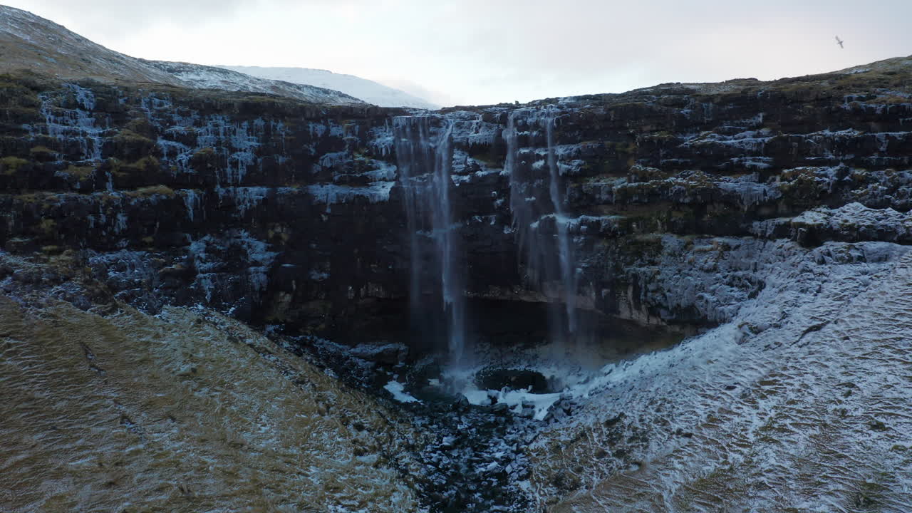 Faroe Islands 4K Aerial of Foss&aacute;, Streymoy
