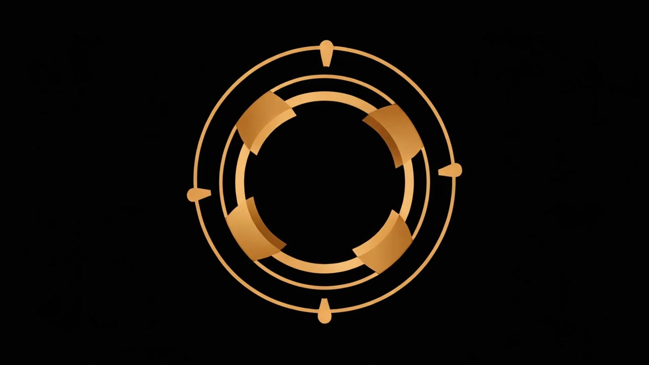 Abstract Golden Circular HUD Interface Animation