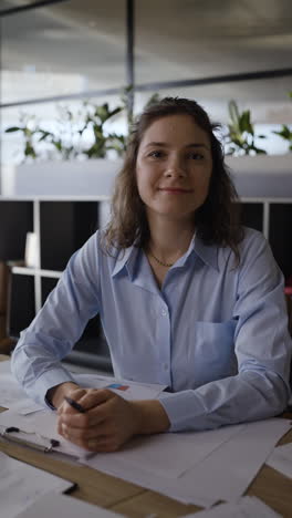 woman working in a modern office