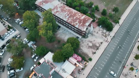 Aerial-footage-of-Mamaia-beach,-Constanta,-Romania