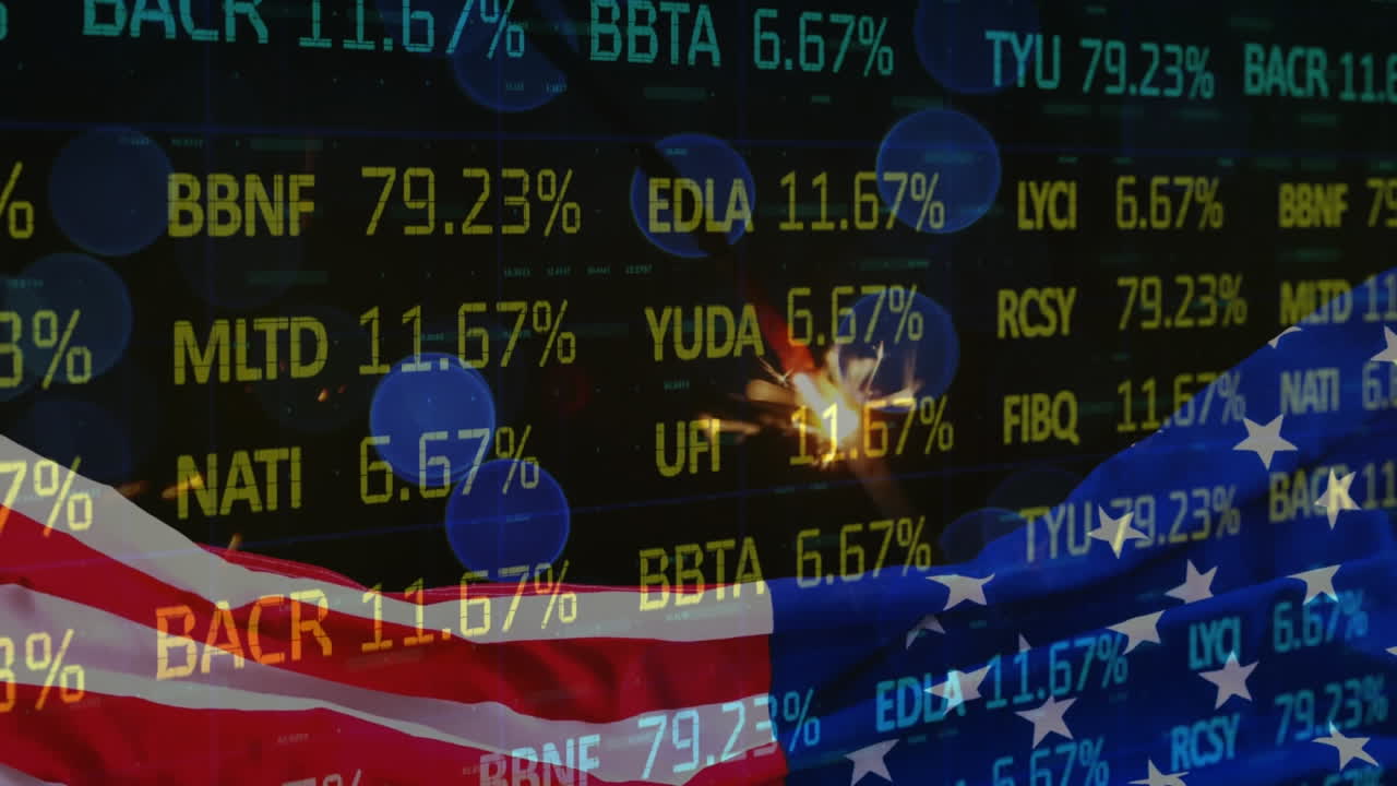 미국 발 위의 데이터 처리의 애니메이션