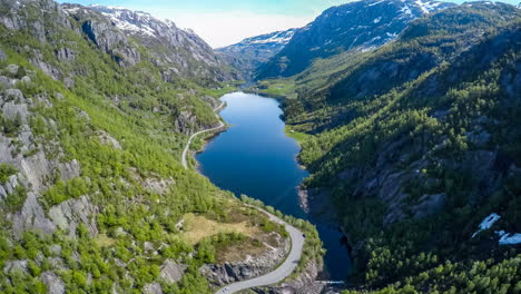 aerial footage beautiful nature norway.