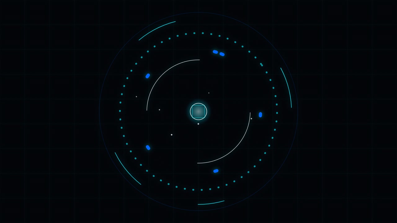 Futuristic Digital HUD Interface Circular Loading Animation