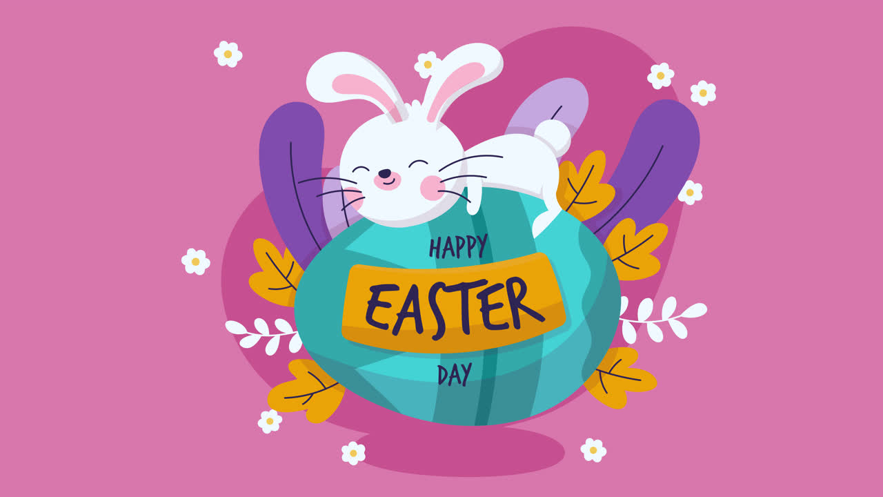 un conejo de pascua lindo en un huevo de pascua