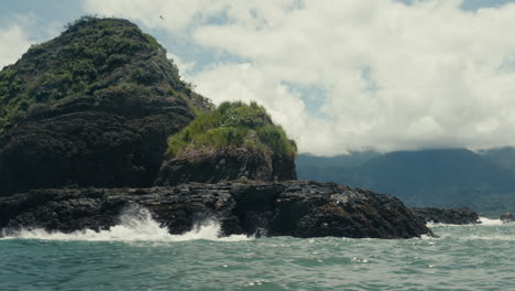 Coastal landscape with rocky island