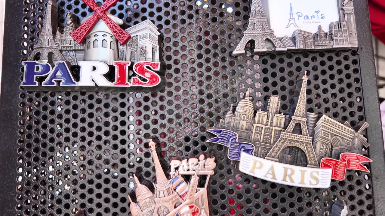 Paris France souvenir shop magnet gift Eiffel tower Parisian touristic landmark