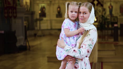 mother and daugher in the church