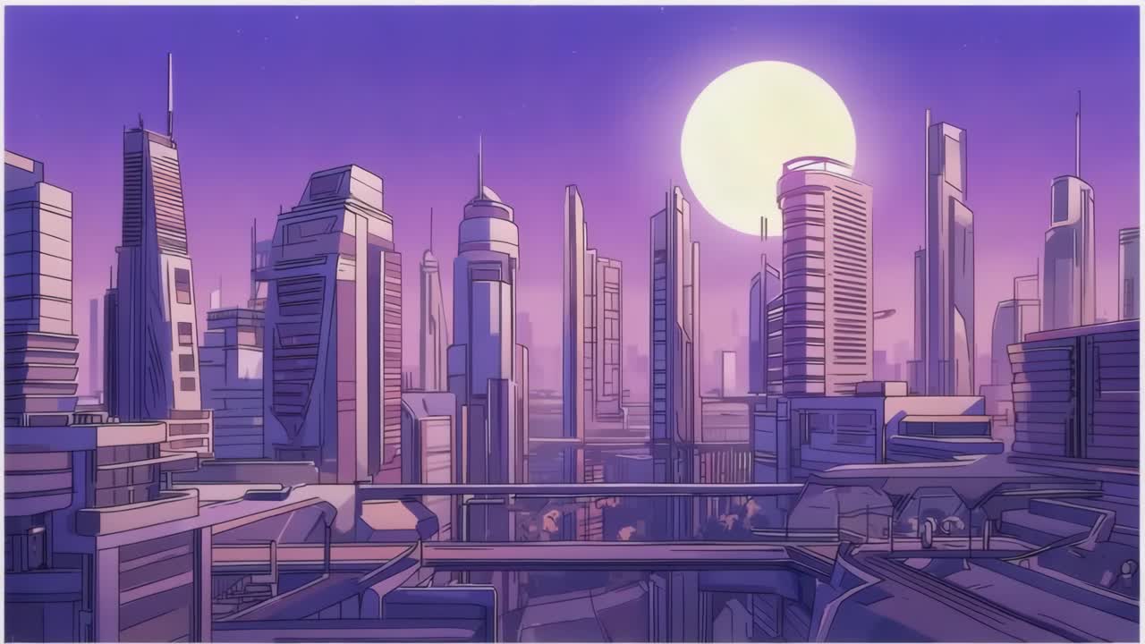 Futuristic Cityscape at Night
