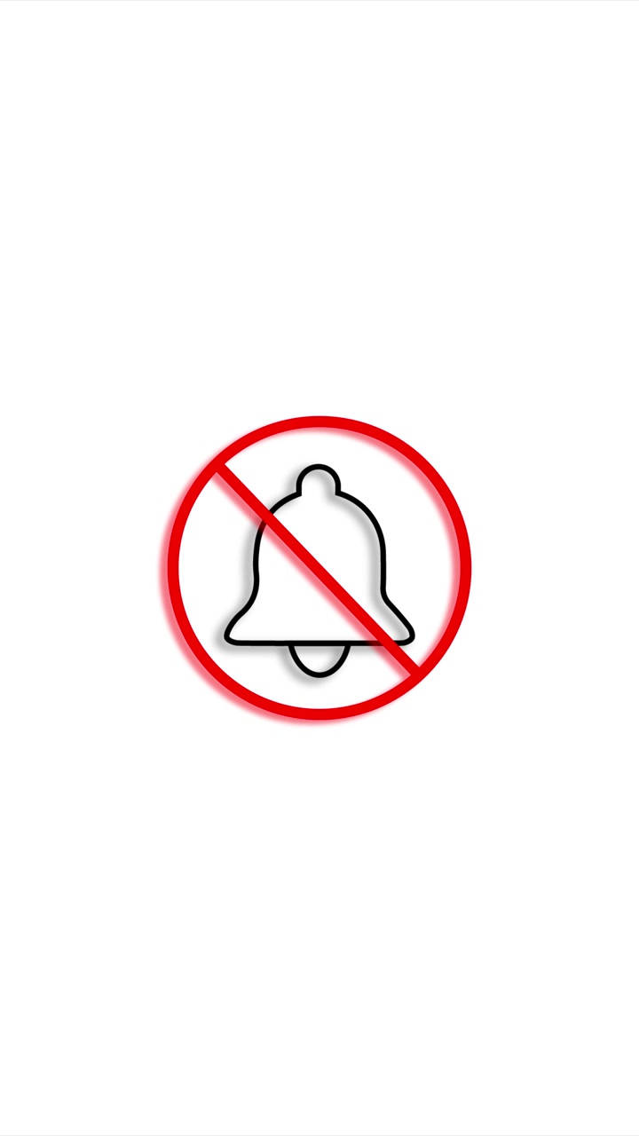 No notification bell icon background with red slash symbol white clean space and simple alert mute