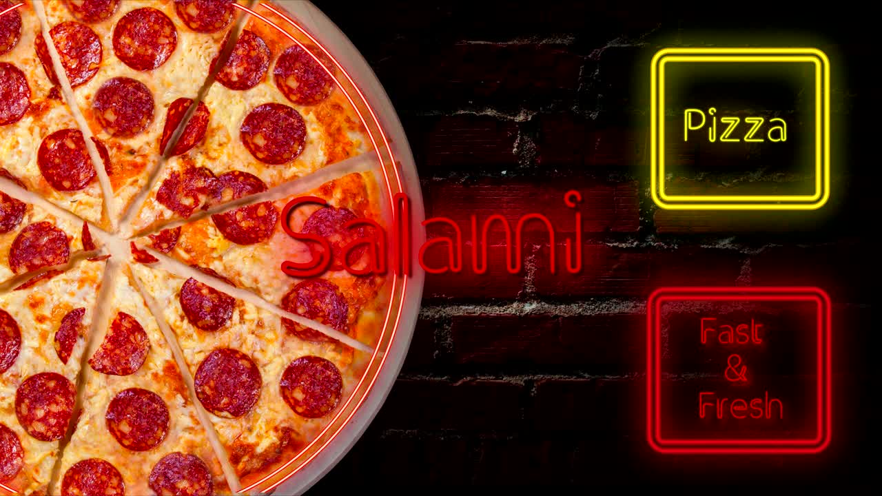 페페로니 피자 (pepperoni pizza) 의 배경 영상 - 이 사진은 레스토랑 메뉴를 디자인하는 데 완벽합니다. 내 페이지를 방문하십시오. 카페 또는 레스토랑에서 판매되는 모든 피자의 이미지를 찾을 수 있습니다.