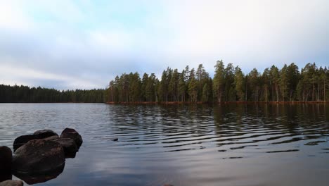 nordic lake scenery with time lapse