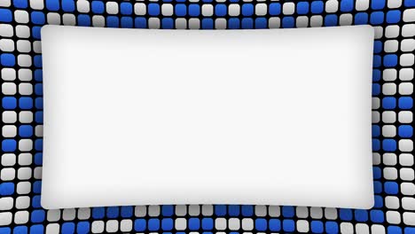 marco de rectángulos blancos y azules fondo animado