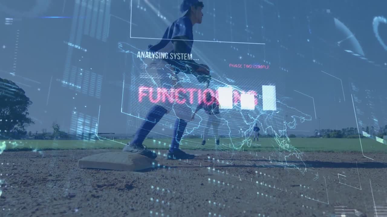 Animation of data processing over diverse female baseball players